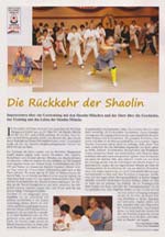 Shaolin Teil I im Budoka 5/2011